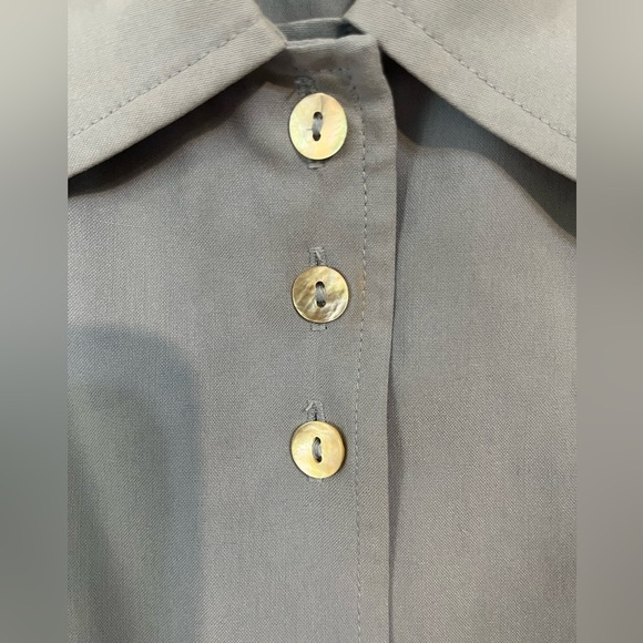 Silk Essentials Blue Short Sleeve Women's Top 100% Silk Vintage Y2K Size XL NWT - Picture 3 of 9